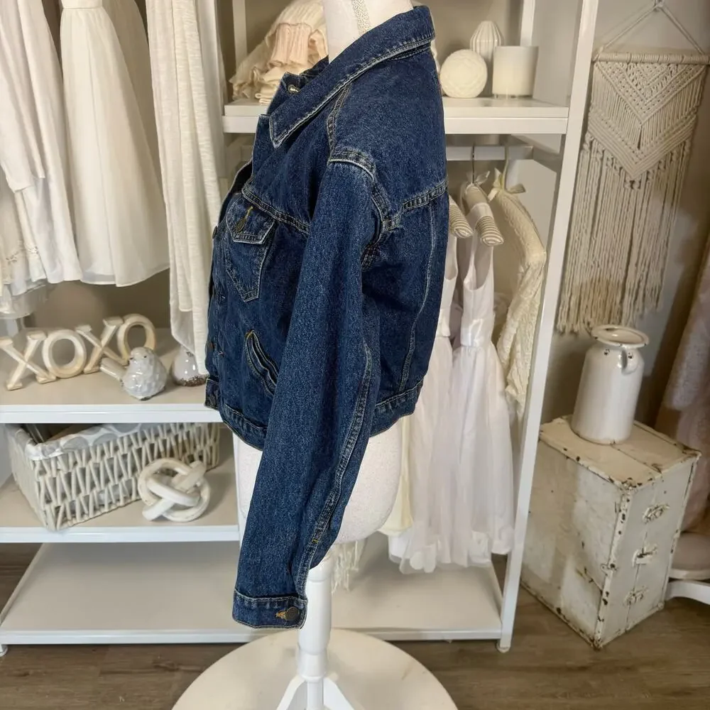 Old Navy Women's Size XS Denim Cropped Button Up Jacket #3280 - Picture 3 of 10